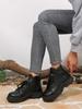 2025 Trendy Dames Mid-Calf Sneeuwschoenen met Fleece Voering: Verdikte, Warme, Eendelige Bont Winter Schoenen