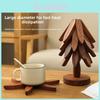 Christmas Tree Heat Resistant Bamboo Coaster Set With Cartoon Pattern For Holiday Dining