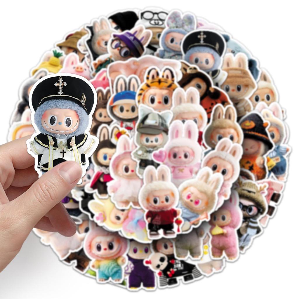 50 Sheets of 3D Labubu Doll Stickers: Cute, Waterproof Decoration for Cups & Journals