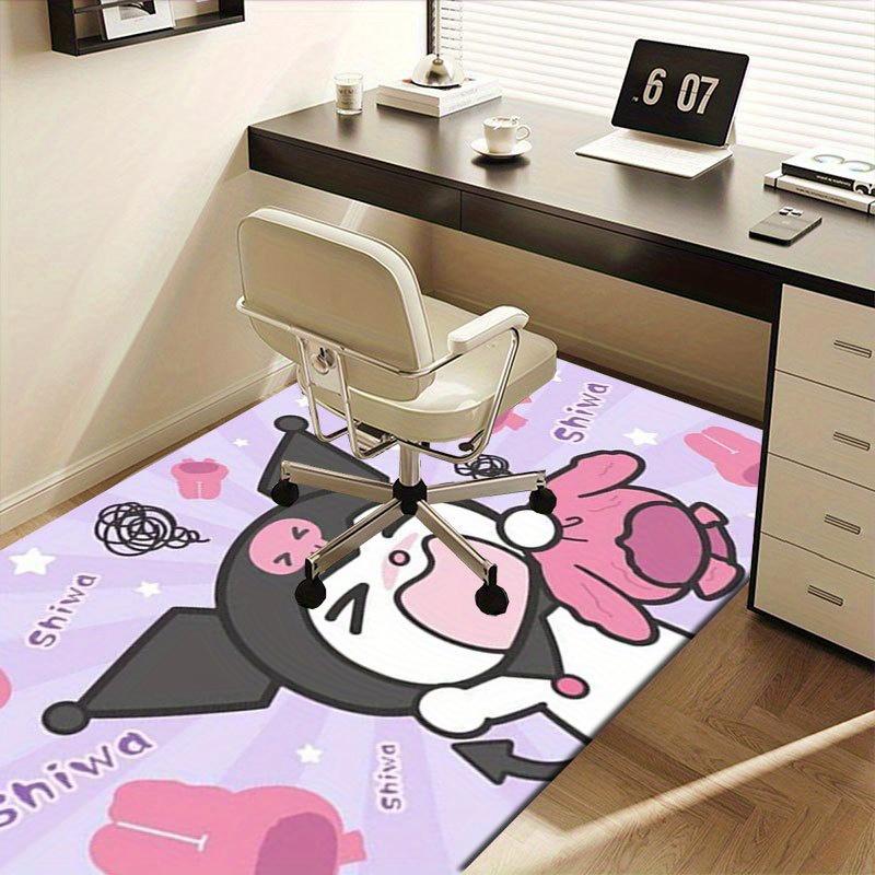 1pc Sanrio Kuromi Mermaid Printed Office Carpet Rectangle Rug Under The Table,Perfect Room Decor for Living Room, Bedroom, Kitchen, Non-slip Floor Mat