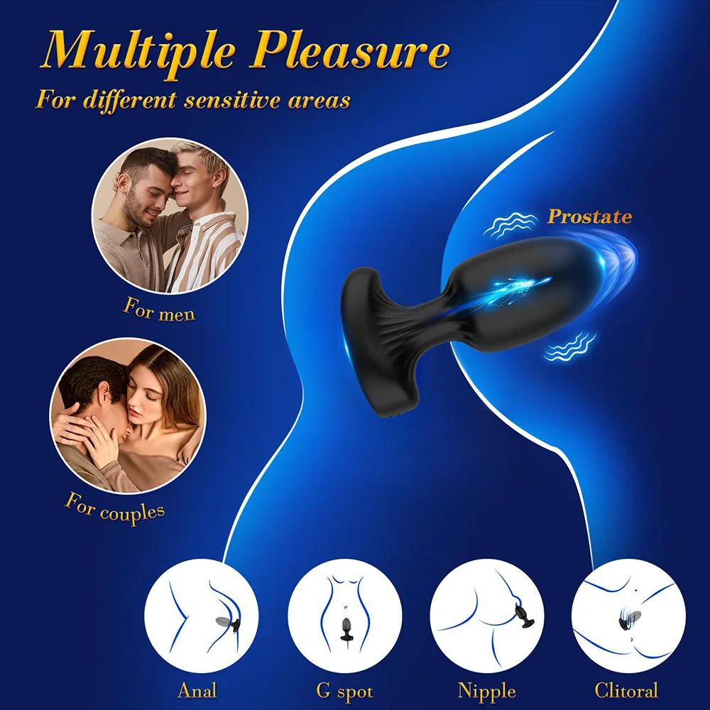 Vibrator Anal cu Control Wireless 9 Vibrații Dop Anal Bărbați Masaj Prostata Stimulator Masturbator Feminin Jucării Sexuale pentru Adulți pentru Femei