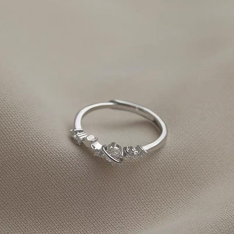 

Planet Ring Women s Design Small-Sized Ring with Thin Band for Index Finger, High-Class Opening Ring