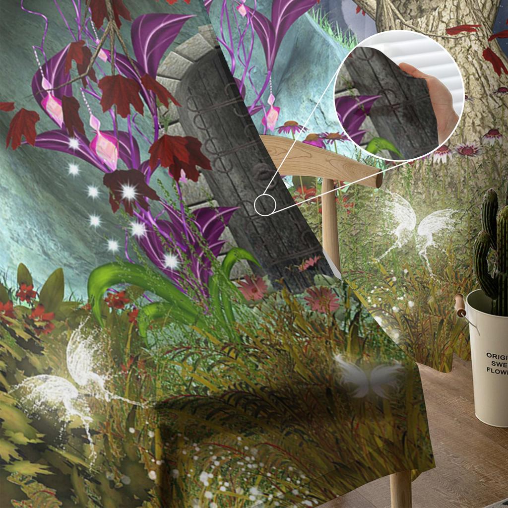 Cartoon Tree House Moon Sheer Curtains Living Room Window Tulle Curtains For Bedroom Kitchen Home Decoration Voile Drapes