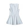 YPFF Trendy Women's Sleeveless Waist-Cinched Solid A-line Dress