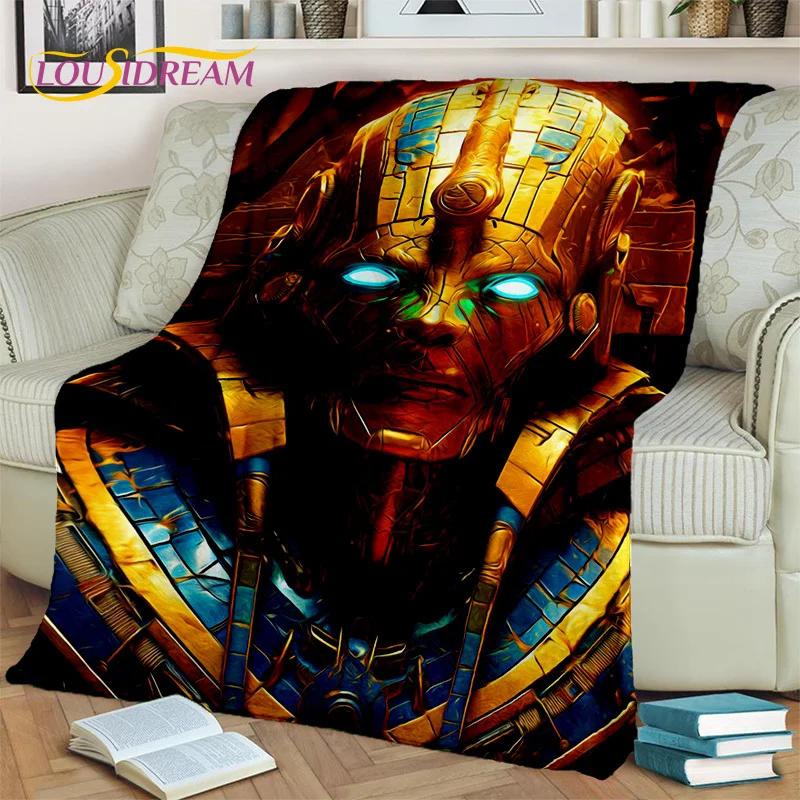 Anubis faraon Horus mumia mitologia egipska bogowie koc, miękki koc do rzucania dla domu sypialnia kanapa z funkcją spania narzuta na piknik koc dziecięcy