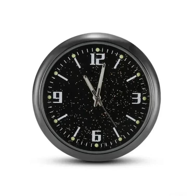 Luminous Car Clock Automobiles Internal Stick-On Watch Mechanics Quartz Clocks Auto Ornament 40mm Mini Digital Clock
