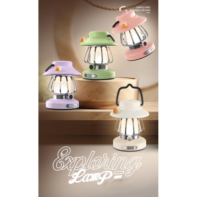Camping Lamp Retro Camping Lamp Rechargeable Portable Camping Lamp Atmosphere Lamp