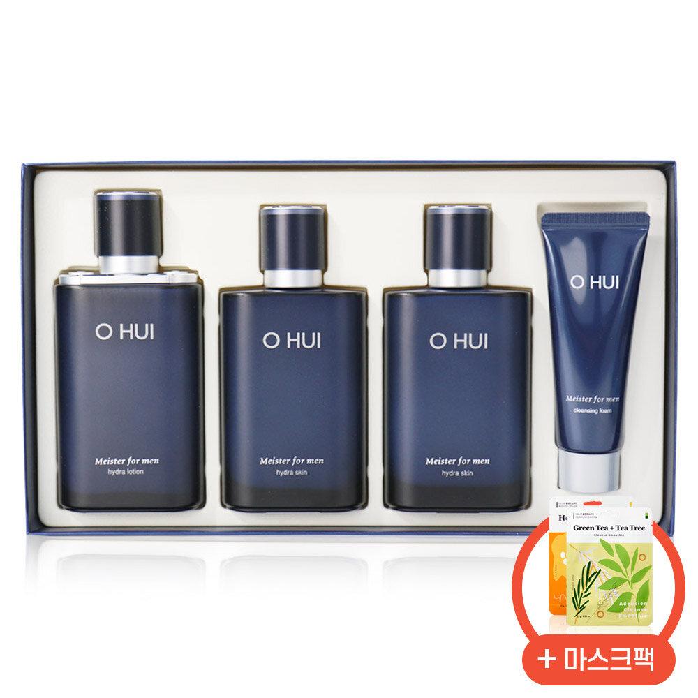 Ohui Meister For Men Hydra 3-piece gift set + 2 mask packs For Men Hydra 3 types+Mask Pack(2 sheets)