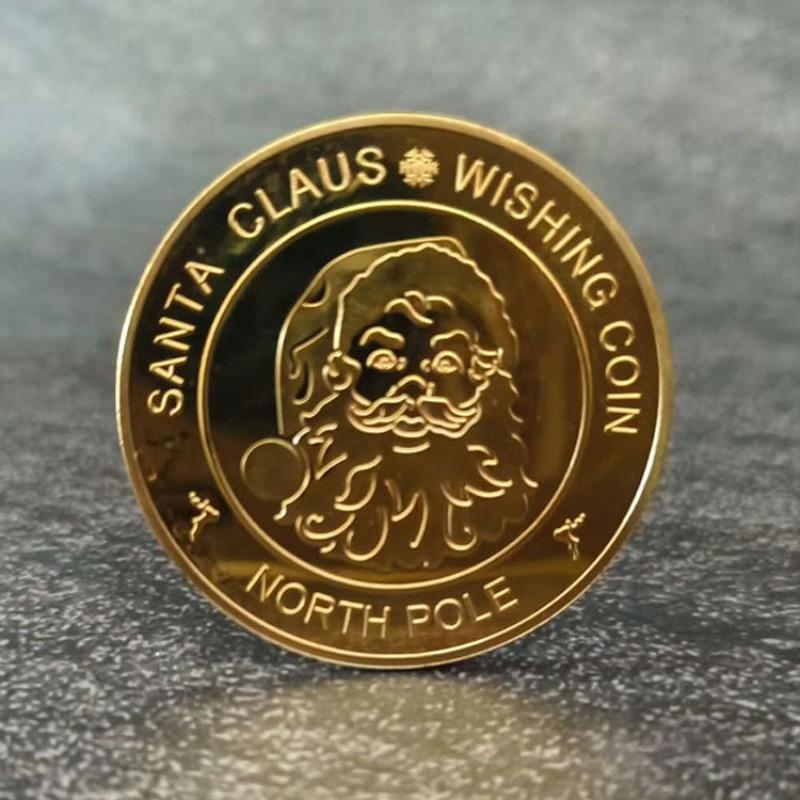 Merry Christmas Wishing Coins Metal Commemorative Coins Products Kids Christmas Gift Thoughtful Xmas Eve Present Navidad Coins