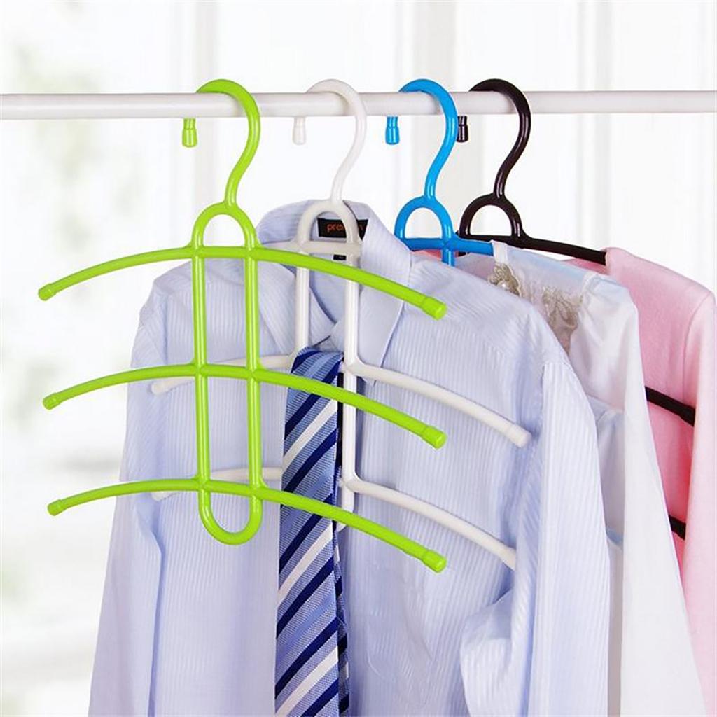 1pcs Multiple Shirt Hanger Holder Space Saving Plastic Non Slip Clothes Closet Organizer For Coat Jacket Pants Dress Scarf Dorm