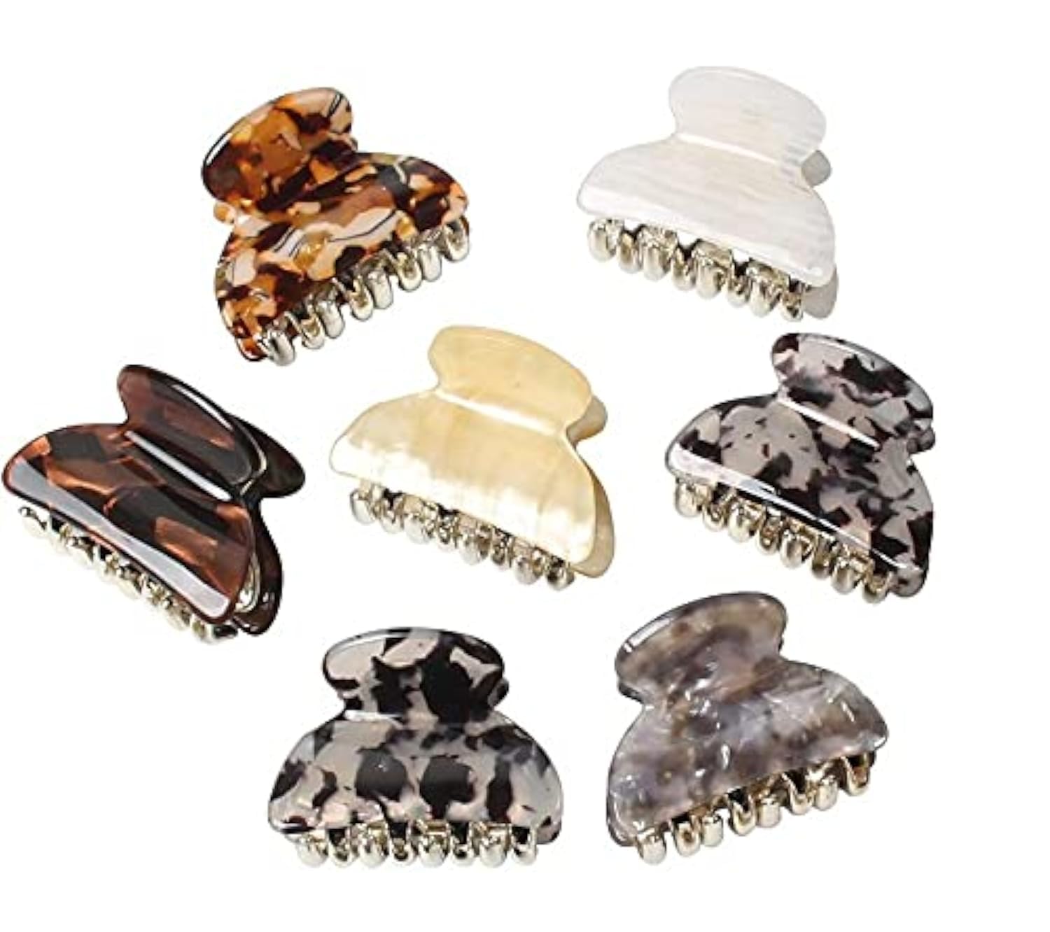 STAR WORK, Multicolor Small Acrylic Hair Claw Clips For Girls And Women Marbling Hair Clips,Plastic No-Slip Grip Jaw Hair Clip Hair Jaw Clamp (Pack
