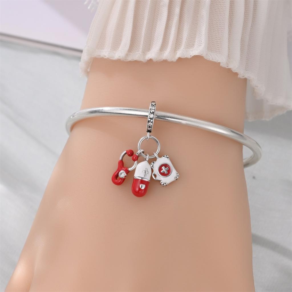 DIY Beaded Bracelet Accessories Cute Cartoon Nurse Tooth Charm Beads