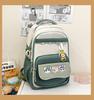 School Bag Contrasting Color Cartoon Large Capacity Multi-compartment School Bag Versatile High Value Backpack Simple Leisure Travel Bag