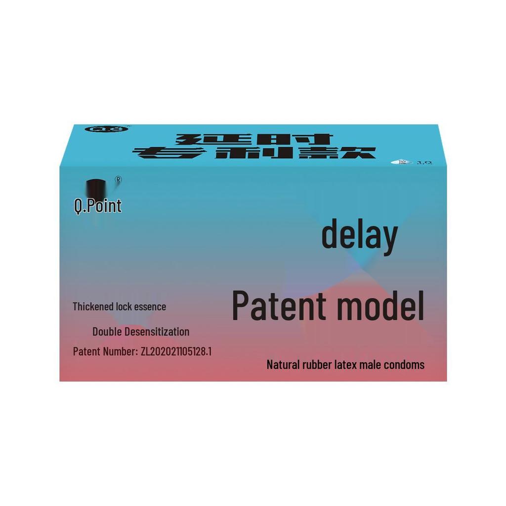 Q-point Hyaluronic Acid 001 Large Particle Delay Condoms - Long-lasting Contraceptives for Adults