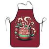 Christmas With Festive Coffee Mug Apron Chef Cuisine Tablier Waterproof Bib Kitchen Cleaning Pinafore for Women Men Painting