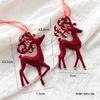NUCHI Christmas Decoration: Red Flocked Reindeer Bell Ornament for Tree