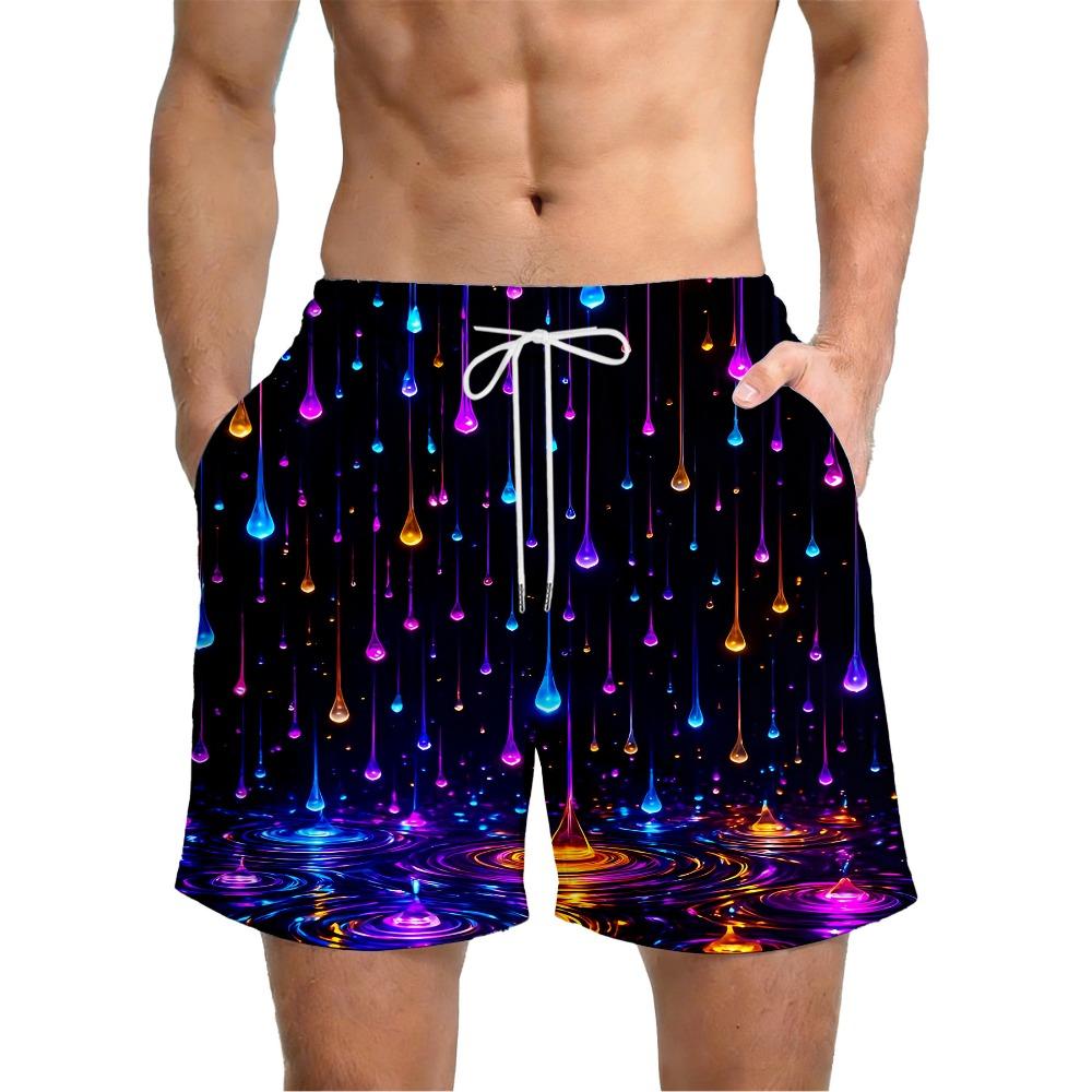 Men's Shorts Creative Colorful 3D Printed Shorts Loose Casual Plus Size Breathable Vacation Style Summer Versatile Shorts