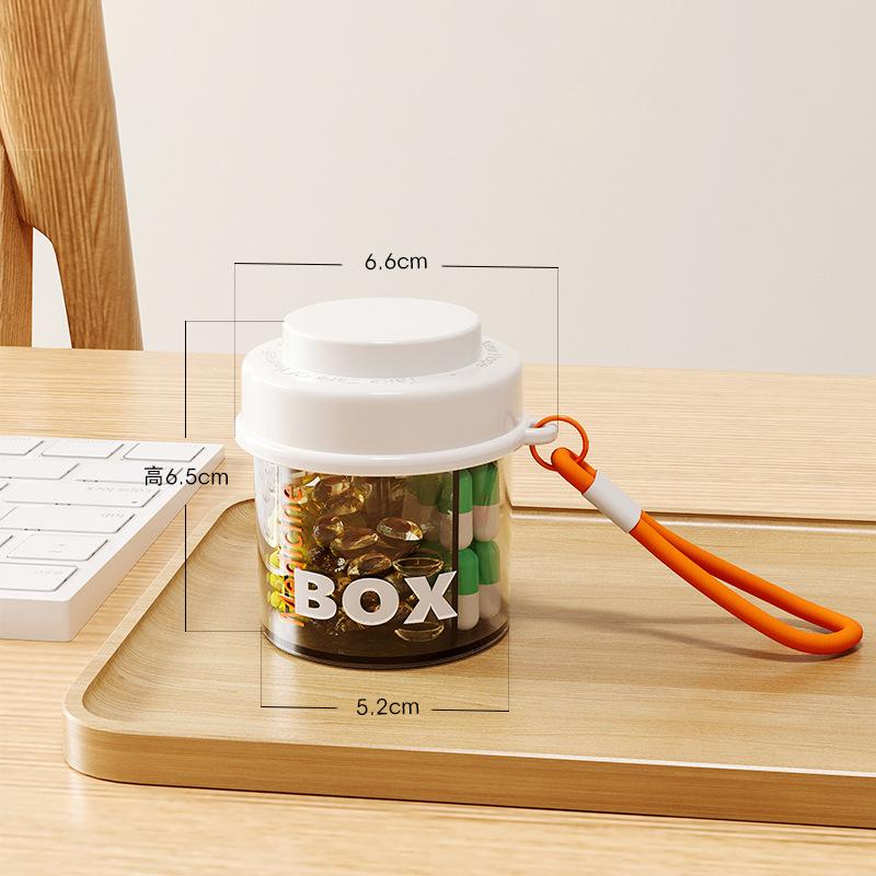 1pc Portable Sealed Pill Organizer Box,Partition medicine box for travel, mini multifunctional packaging medicine box storage