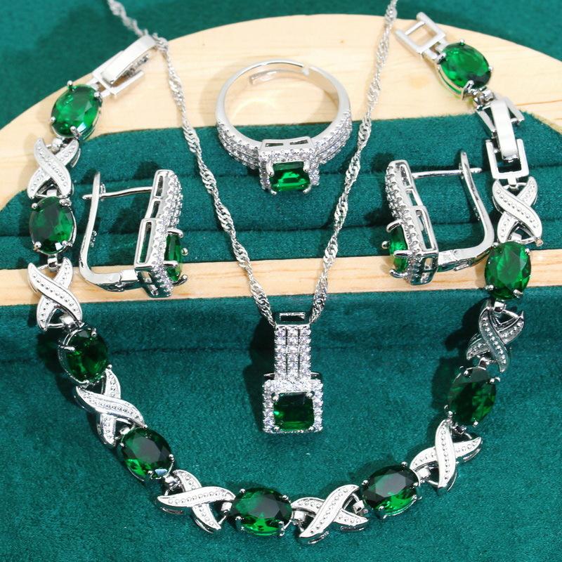 Fine Light Luxury Jewelry Zircon Bracelets Earrings Earrings Personalized Jewelry Set