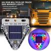 Multicolor LED LED Solar Warning Light Solar Powered RGB Flashing Tail Light  Rear Fog Light