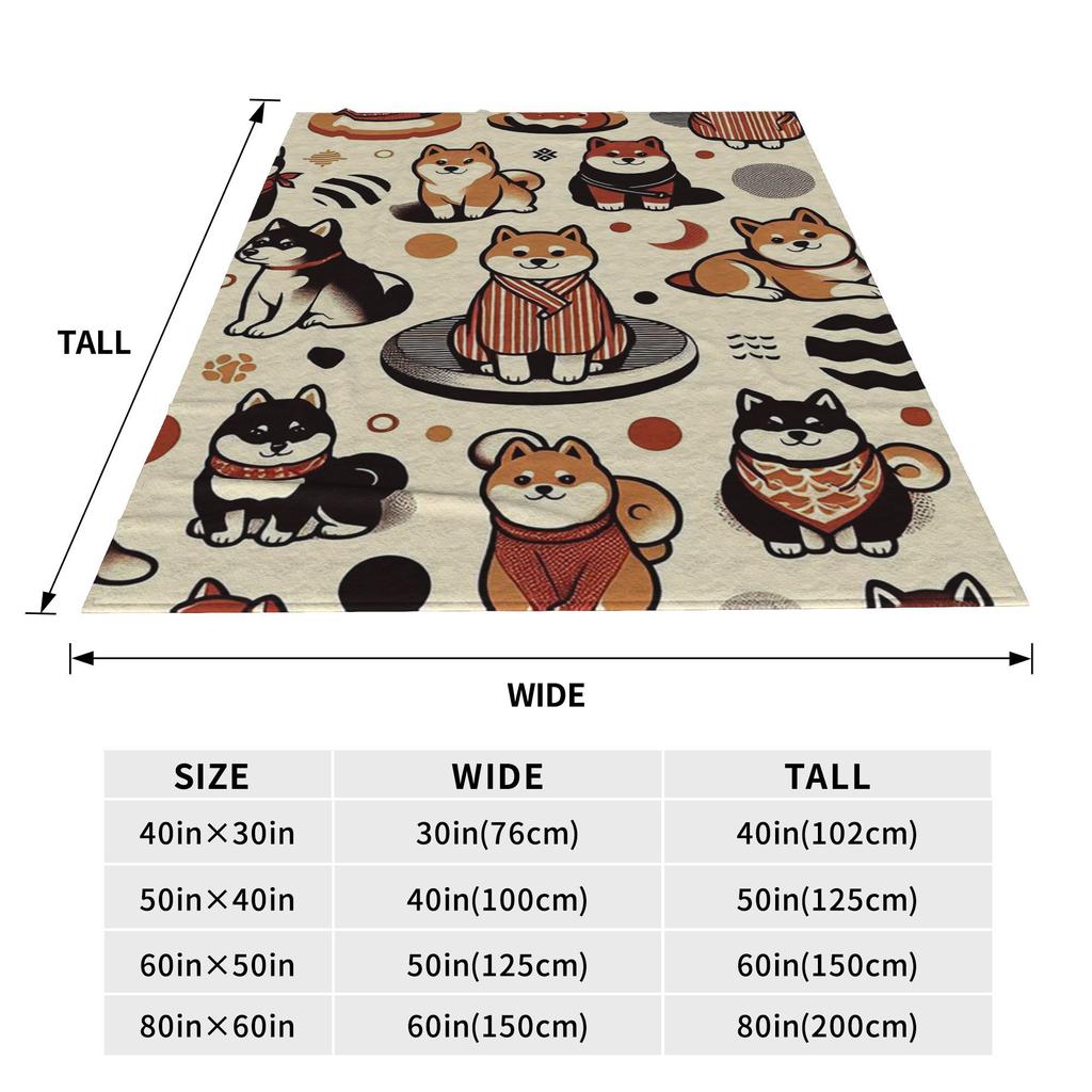 Minimalist Shiba Inu Design Lovely Cute Dogs Blanket Portable Flannel Sofa Throw Blanket for Home Bedroom Throws Bedspread Quilt