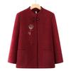 New Medium-sized Elderly Mother Jacket Velvet Grandma Autumn and Winter Clothing Thickened Woolen Clothes Festive Old Lady Tang Clothing