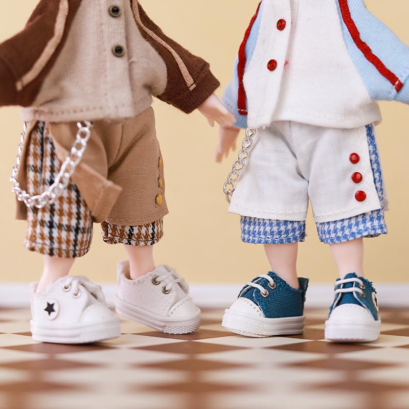 Doll Outdoor Spliced Color Chain Casual Pants Suit For Outfit Accessories Children Diy OB11 1/12 Entertaining Play Safe Kid Friendly Fun