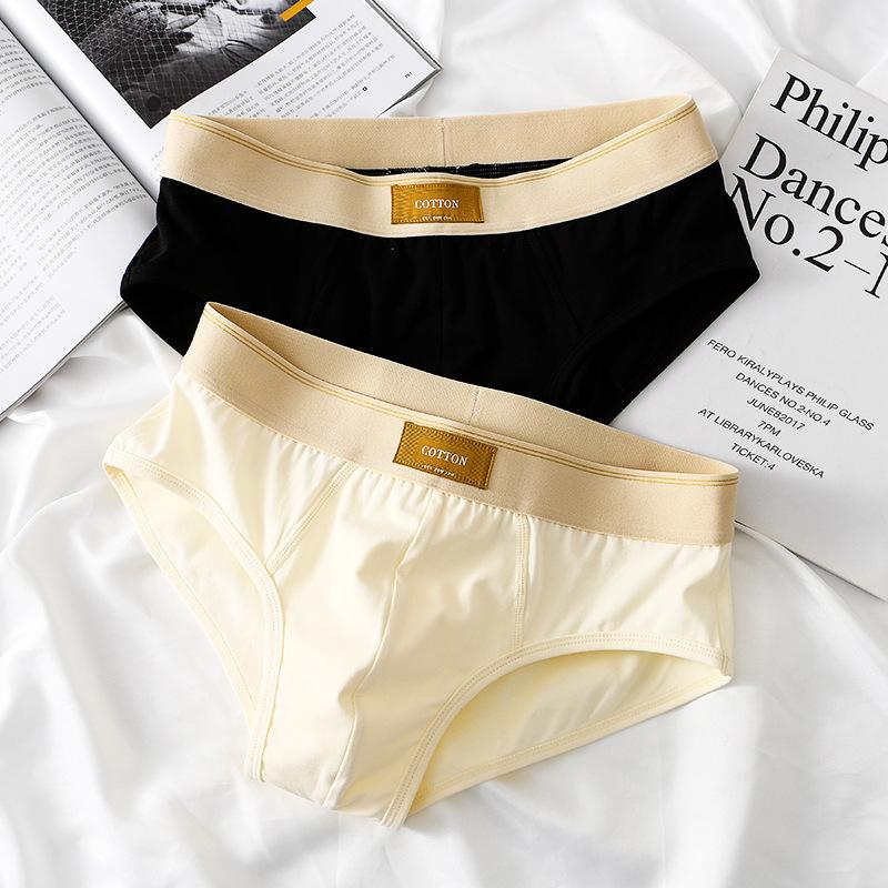 Solid Color Men's Underwear Loose Men's Triangle Pants Breathable Cotton Men's Plus Size Triangle Pants