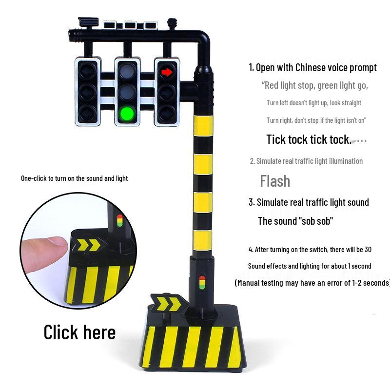 Dual-Sided Chinese Voice Traffic Light Toy for Kids