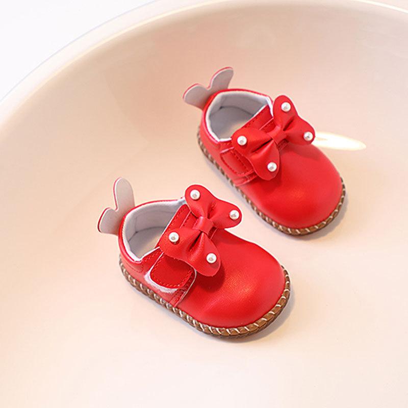 Baby Girl Toddler Shoes 0-1-2 Years Old Cute Princess Shoes 0-1-2 Years Old Spring and Autumn Soft Sole Anti-drop Shoes