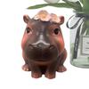Cute Small Hippo Statue Ornaments Handmade Desktop Hippo Sculpture  Home Office Decor
