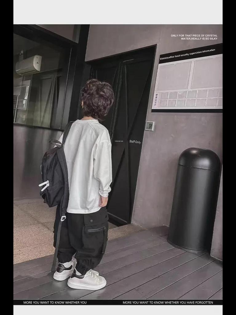 2023 Stylish Boys' Spring/Autumn Overalls - Trendy Korean Medium & Large Kids' Pants