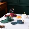 Ceramic Cup And Saucer Gold Handle Coffee Cup And Saucer Set Phnom Penh Tray With Spoon