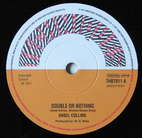 

7-дюймовая пластинка ANSEL COLLINS / DANDY LIVINGSTONE - Double Or Nothing / Double Barrel M THB7011 Trojan Records 2011 UK Регги, Ска и Даб Б/У
