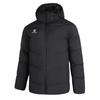Kelme Men's Down Jacket, Thick Padded Jacket, Short Down Coat with Hood, Water-Repellent (Black, L)