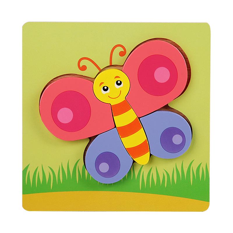 Children's 3D Wooden Animal Puzzle Board - Educational Toy for Early Learning