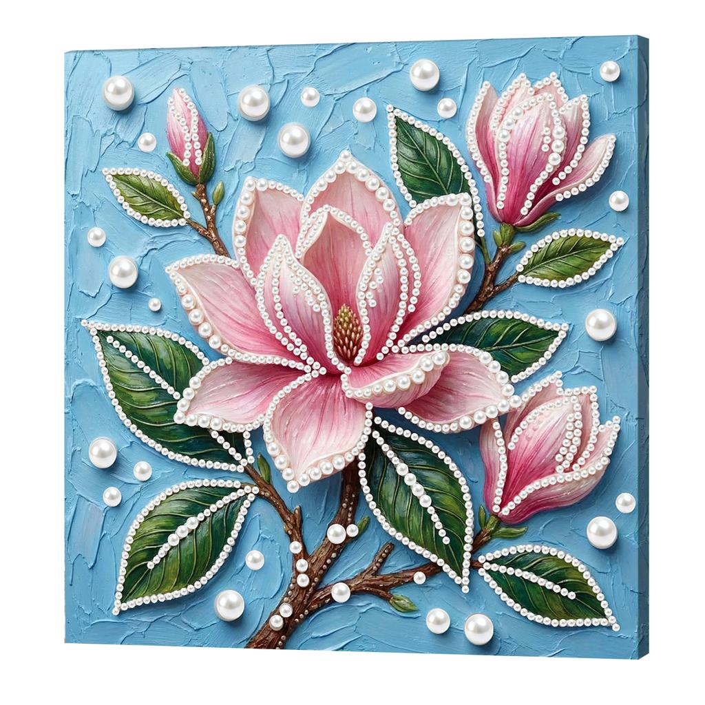 DIY Pearl Painting Art Kits with Frame 25x25cm Pearl Gem Paintings Picture Arts Craft for Adults Beginners Home Wall Decor