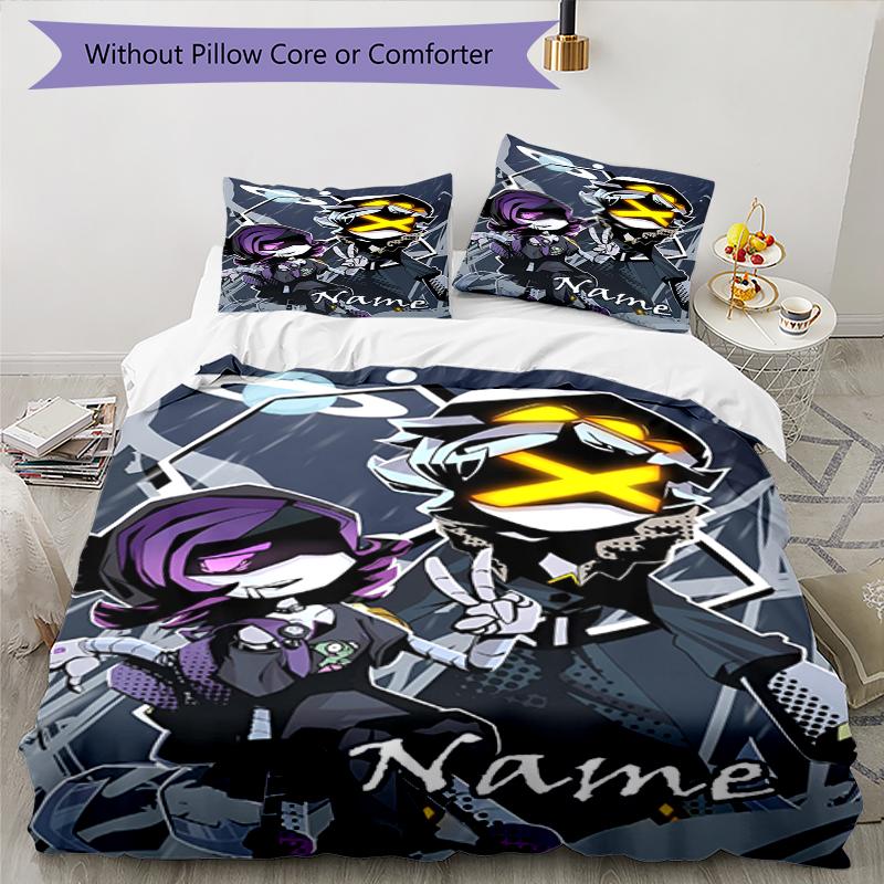 3pcs Custom Name Murder Drones Bedding Set Duvet Cover Closure Includes 1 Duvet Cover & 2 Pillowcases, Soft and Comfortable for All Seasons.