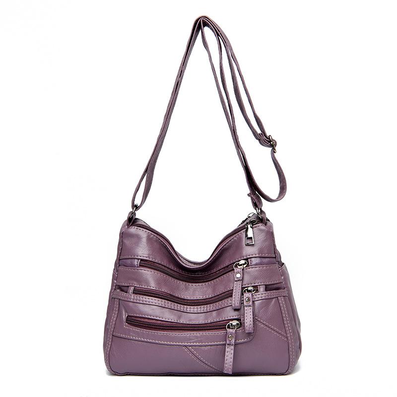 Women's 2021 Trendy Soft Leather Shoulder Bag - Large Capacity, All-Match, Middle-Aged Messenger Style