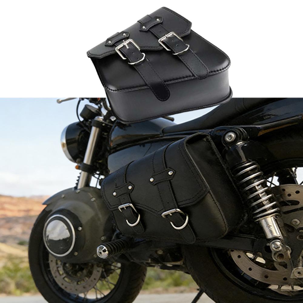 PU Leather Motorcycle Saddlebags Side Tool Pouch Bag Luggage Saddle Bag Pouch Left/Right For Harley Sportster XL 883 1200 48 72