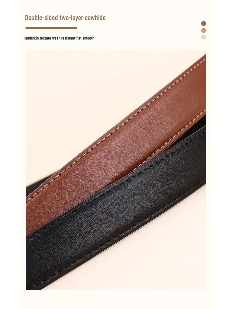 Women's Angola Red Genuine Leather Waist Belt - Fashionable, Versatile, and High-End Cowhide Accessory for Suits and Coats