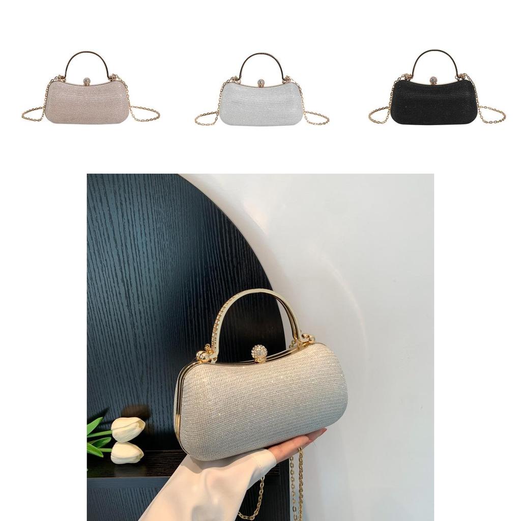 Autumn New Style Evening Party Clutch Gentle Ladylike High-end Light Luxury Niche Evening Dress Bag Single Shoulder Bag Women