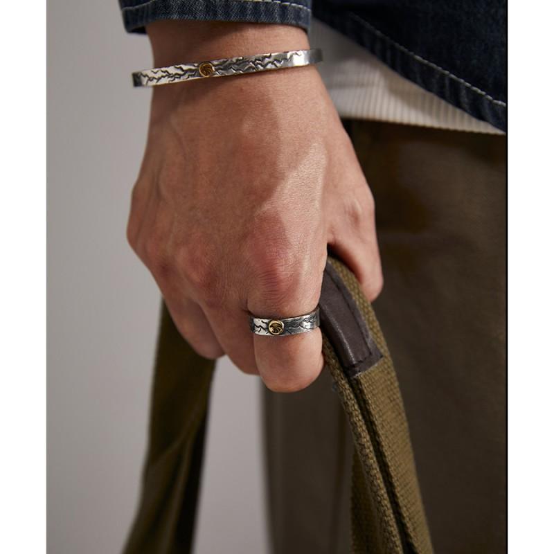Vintage Cracked Open Ring Men Women Adjustable Plated Copper Midi Finger Retro Style