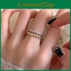 Chic Fashionable Commuter Minimalist Zirconia Copper Ring For Womens Style