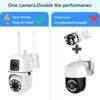 8MP Dual Lens IP Camera Dual Screen WiFi Cameras PTZ Outdoor Color Night Auto Tracking CCTV Security Protection Surveillance Cam