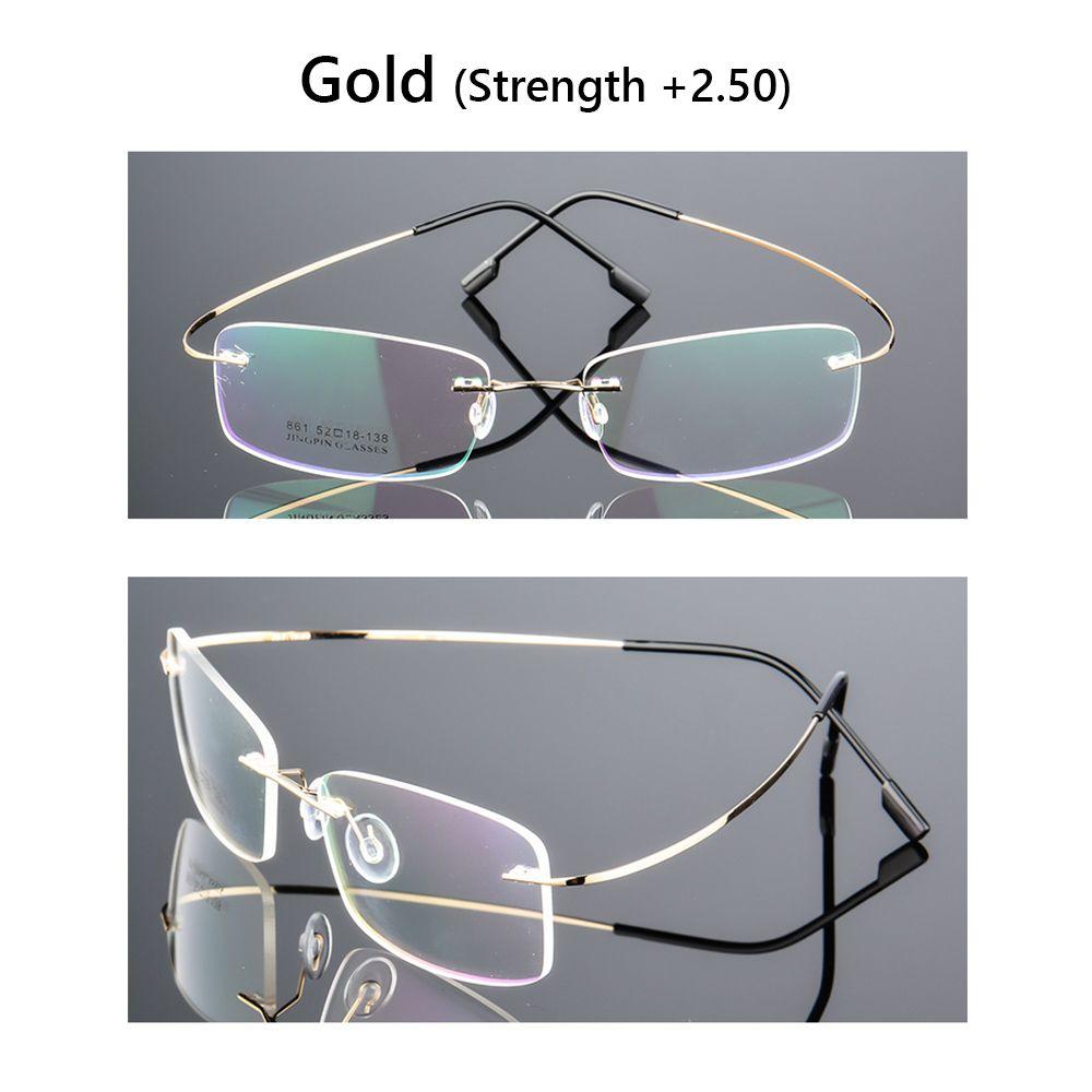 Eyewear Vision Care Flexible Presbyopic Eyeglasses Rimless Reading Glasses Memory Titanium