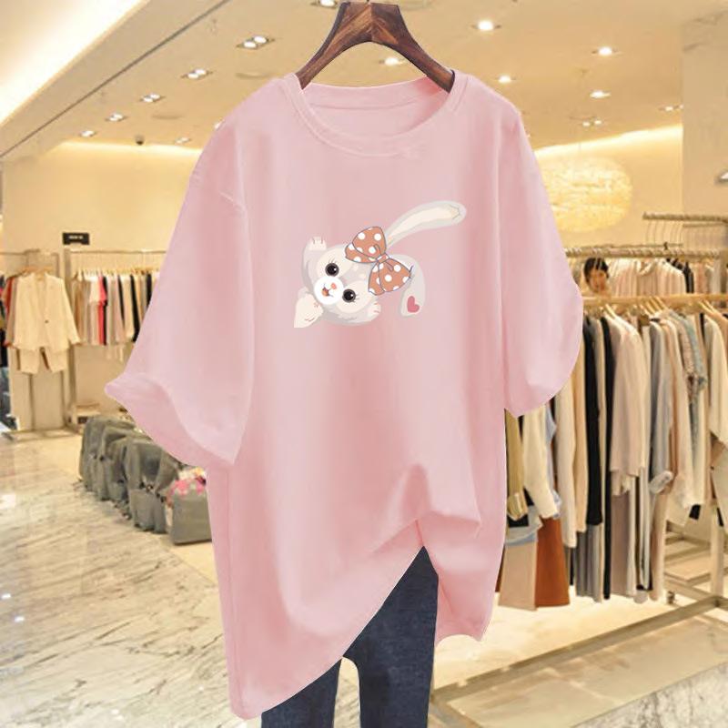 Cotton T-shirt short-sleeved women's 2025 new clothes summer foreign style half-sleeved top summer wear