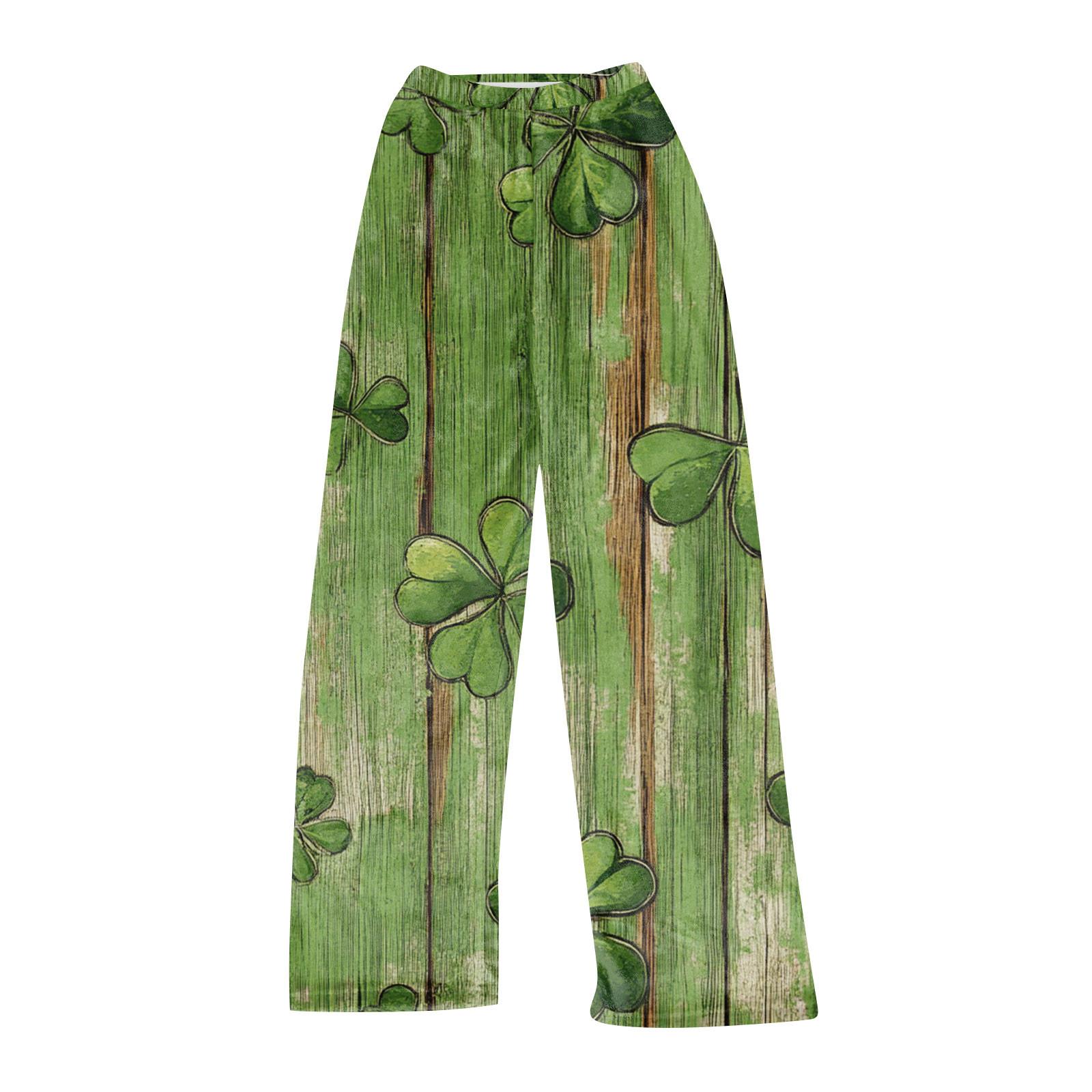 

Женские модные повседневные домашние спальные брюки с принтом Святого Патрика M