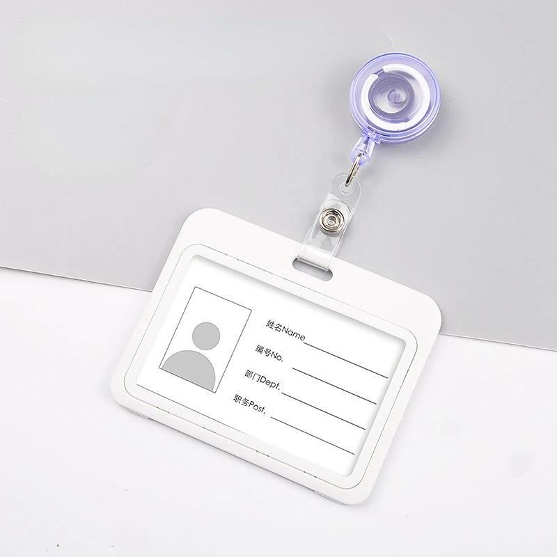 1pc Retractable Badge Card Holder Nurse Doctor Work Identity Badge ID Name Card Holder School Office Supplies