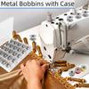 Sewing Bobbins 25 Pieces Stainless Steel Home Supplies With Storage Box Walking Foot Sewing Machine Bobbins For Crocheting Class